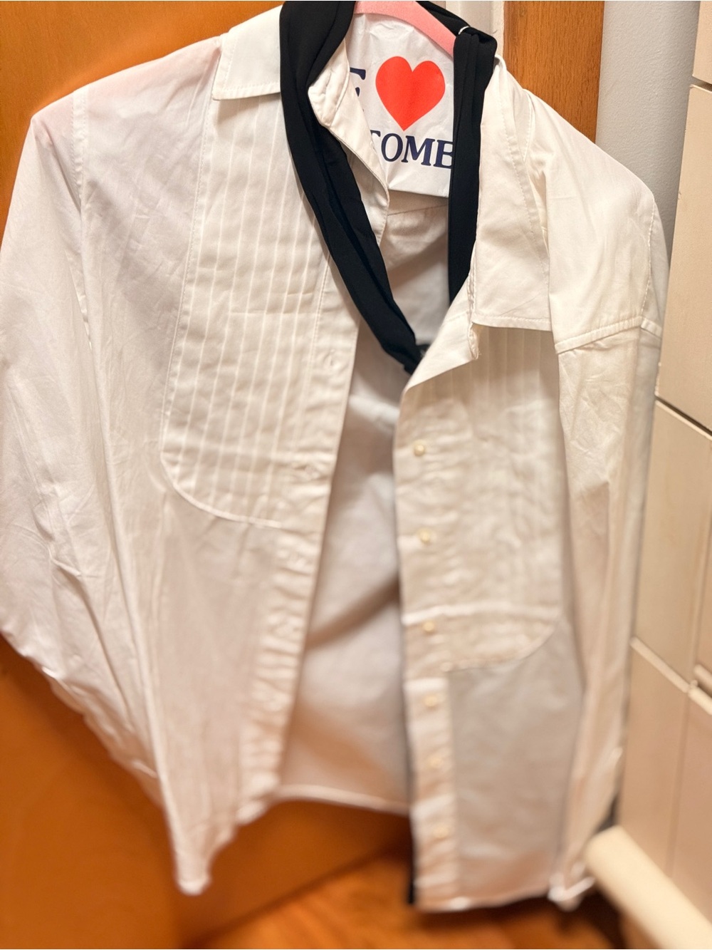 Ralph Lauren White Pleated Front Dress Shirt